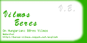 vilmos beres business card
